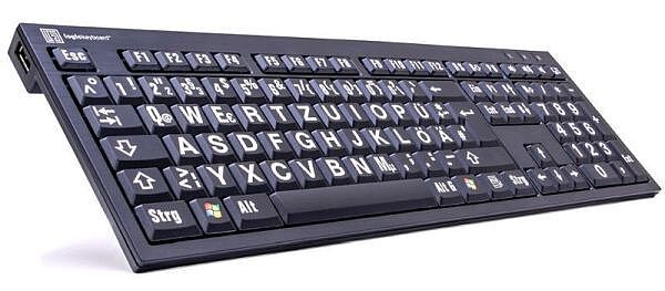 Großschrifttastatur schwarz/weiß mit Hintergrundbeleuchtung